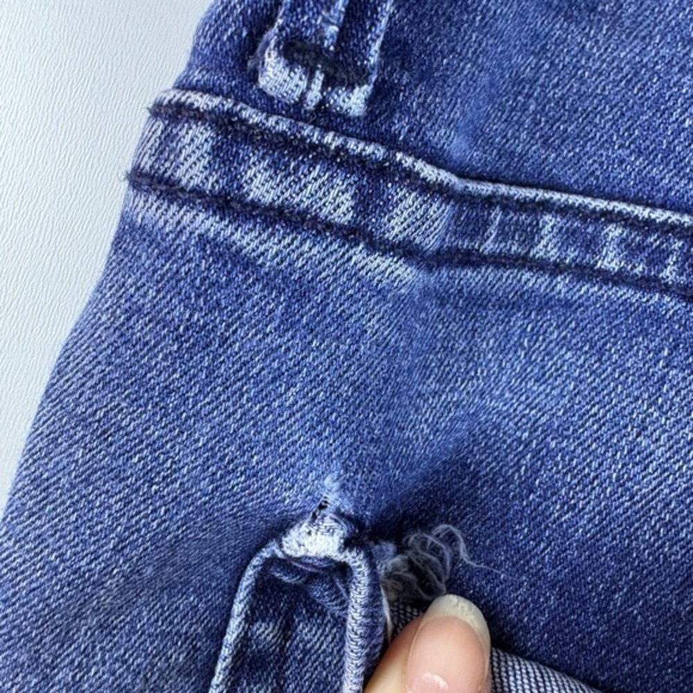Mother Women Blue Denim Jeans‎ Size 28 Medium Wash Raw Hem Flare Bootcut - Picture 7 of 13